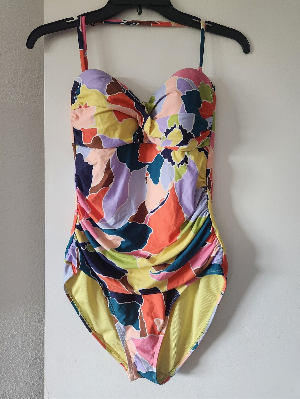 Anne Cole Twist Front Shirred Bandeau One-Piece